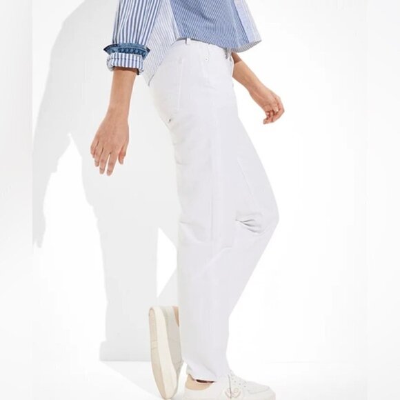 American Eagle 90’s straight Jeans white Size 2 Regular - Picture 2 of 9